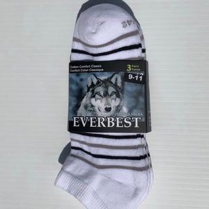 EVERBEST Low Ankle Striped Socks PACK OF 3